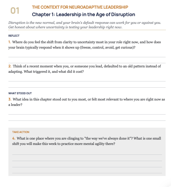 NeuroAdaptive Leadership Workbook page preview